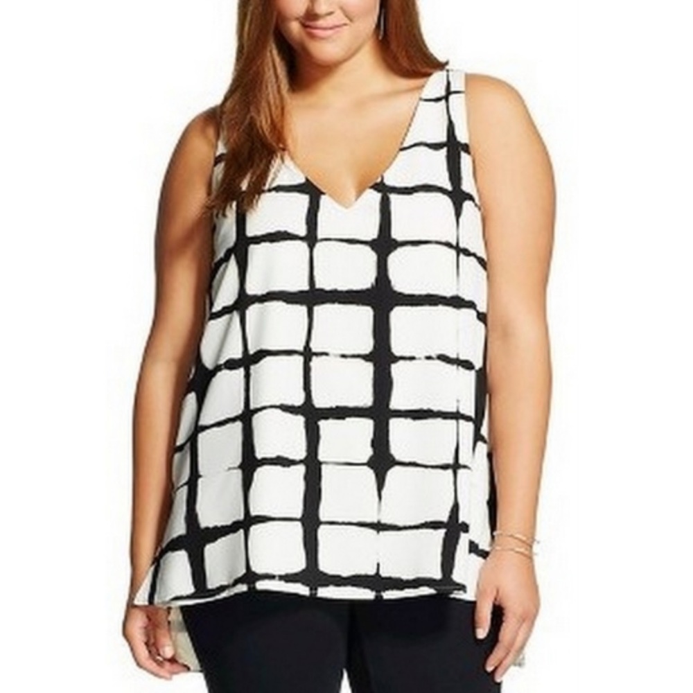 ADAM LIPPES Cream Sleeveless V-Neck Tunic Blouse NWT